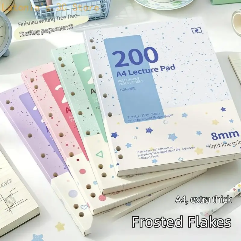 Ruled Lecture Pad Notebook with 200 Pages 8MM Wide Lined for Note Taking X3UB