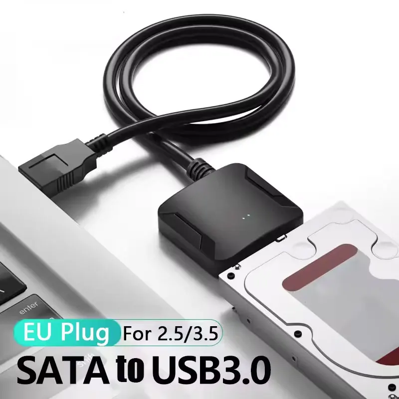 

Кабель-адаптер USB 3.0 к SATA для жесткого диска SSD 3,5/2,5 дюйма SATA III с поддержкой UASP, совместимый с USB 1.1/2.0/3.0