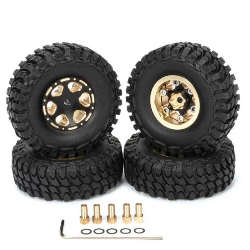 Wheel Hubs & Rubber Tyres Set For 1/24 Rc Crawler Car Axial Scx24 Axi90081 Axi00002 Axi00004 Axi0005 Axi0006 Wheel Tire Parts