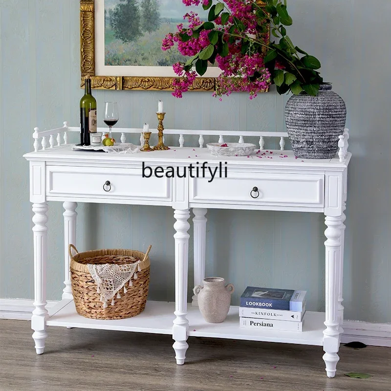 

ss7304 Mid-Ancient New Chinese Style Console Tables Solid Wood Wall Side Table Living Room B & B Table