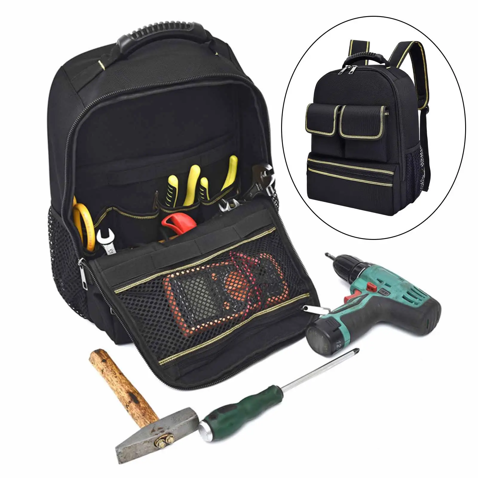 Electrician Tool Backpack Men Tool Organizer Bag for Construction Technician
