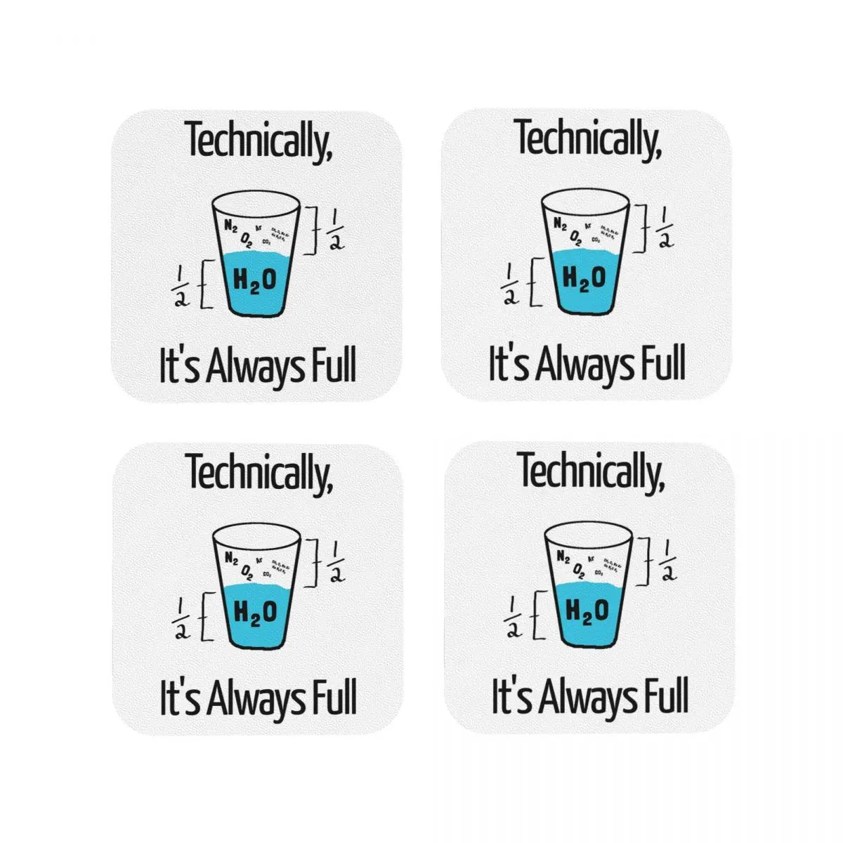 

Funny Science Humor Coasters Kitchen Placemats Non-slip Insulation Cup Coffee Mats For Decor Home Tableware Pads Set of 4