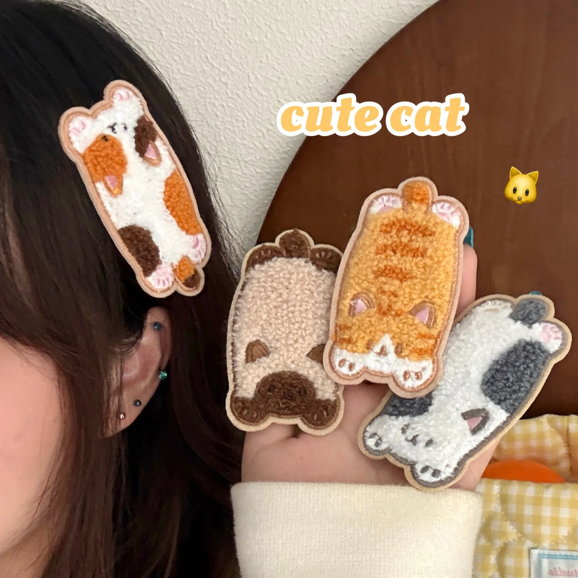 Cute Cat Bangs Magic Hair Paste Stickers No Hair Damage Lightweight Hair Styling Accessories for Makeup Face Washing