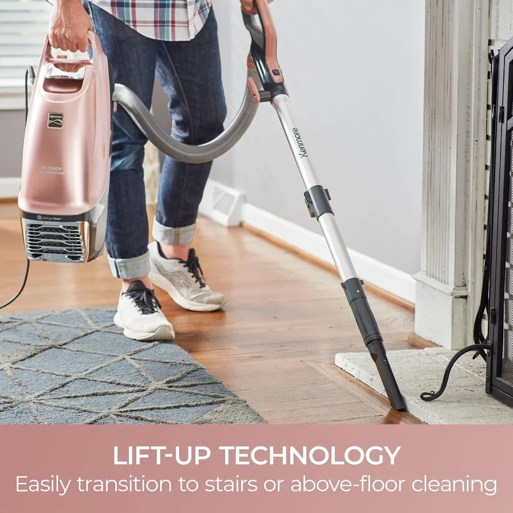 Upright Vacuum with Hair Eliminator Brushroll, Lift-Up Technology for Stairs, Pet Handi-Mate, Carpet & Hard Floor, Rose Gold view 2