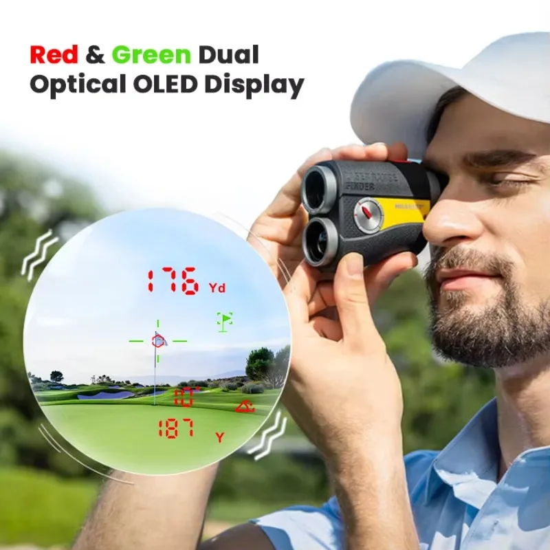 

MILESEEY PFS2 1000 ярдов OLED-дальномер для гольфа, вибрация, 90% передача света, сверхширокий переключатель наклона, дальномер