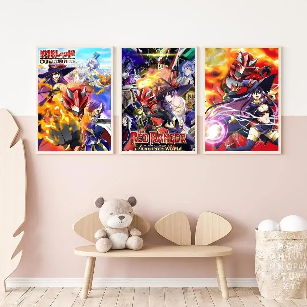 The Red Ranger Becomes an Adventurer in Another World Poster Versatile HD Waterproof Wall Art Self-Adhesive Decor for Any Space