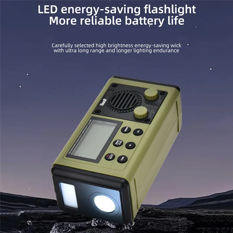 CLCU HRD907 10000Mah Crank Radio Solar Charging Emergency Mobile Lighting Portable Radio For Blackout For Emergency Use B