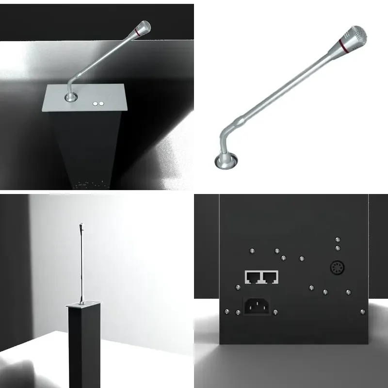 Motorized Desktop Microphone Lift for Conference Sound System Hidden Lift Function Wired Condenser Microphone for Studio Use