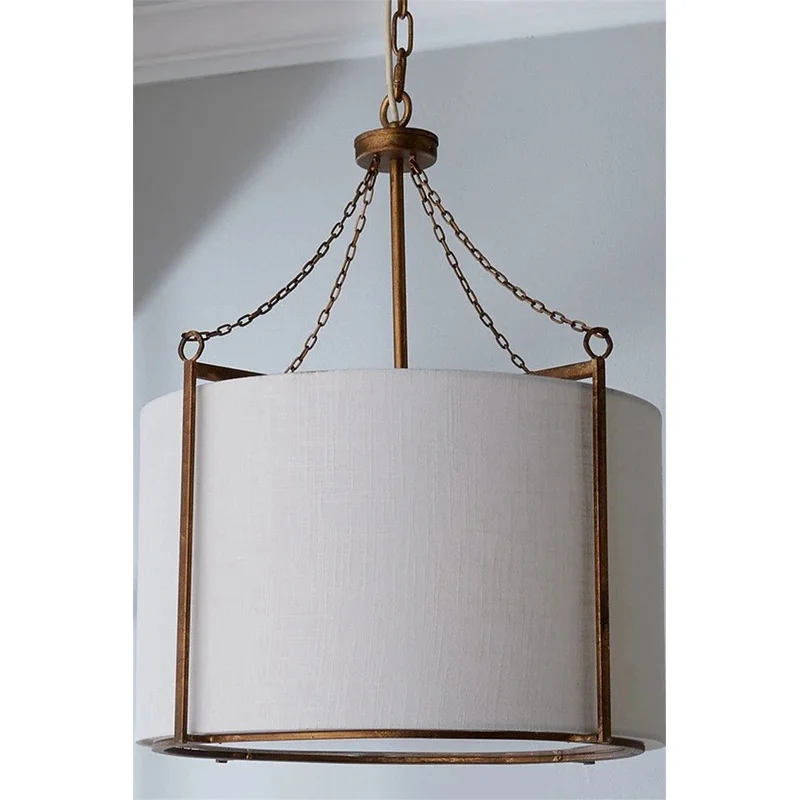 الفرنسية خمر القماش الظل فانوس قلادة أضواء مصباح غرفة المعيشة غرفة نوم دراسة الضوء الرئيسي مصمم تركيبات مصباح قلادة لينة #2