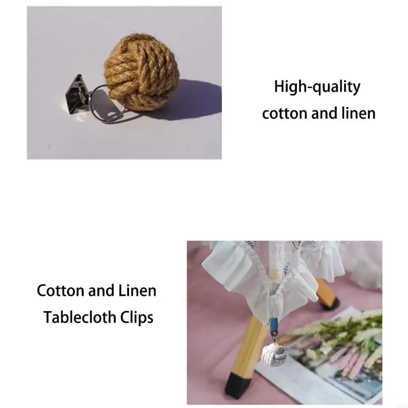   Elegant Cotton Linen Tablecloth Weights Metal Clips For Outdoor Dining Stability