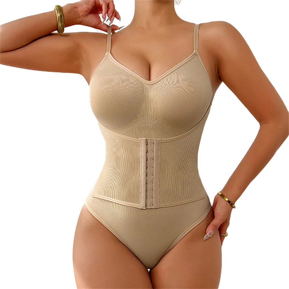 Becirzet Damen-Bodysuit mit Haken, Bauchkontrolle, Body Shaper, Taillentrainer-Gürtel, Bauchreduzierung, Schlankheits-Shapewear – Detail 18