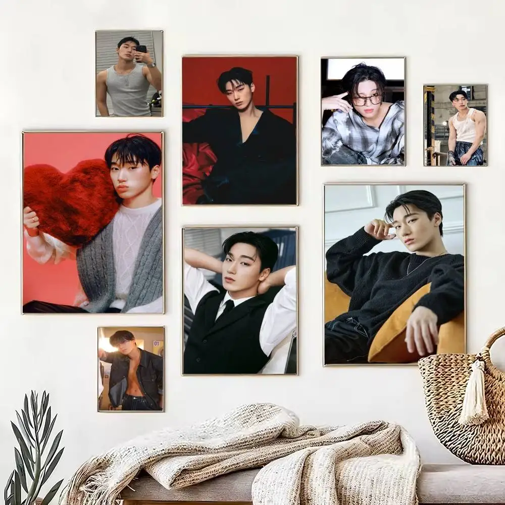 Choi S-San A-Ateez  Poster High Quality Dorm Living Room Aesthetic Wall Decoration Painting Stickers Gift
