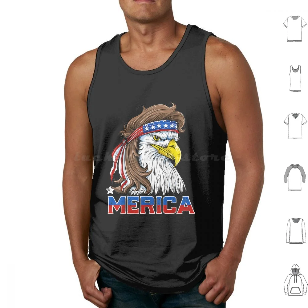 Eagle Mullet Merica Shirt Men 4th Of July American Flag Usa Tank Tops Vest Sleeveless American Flag Usa 4th Of July America