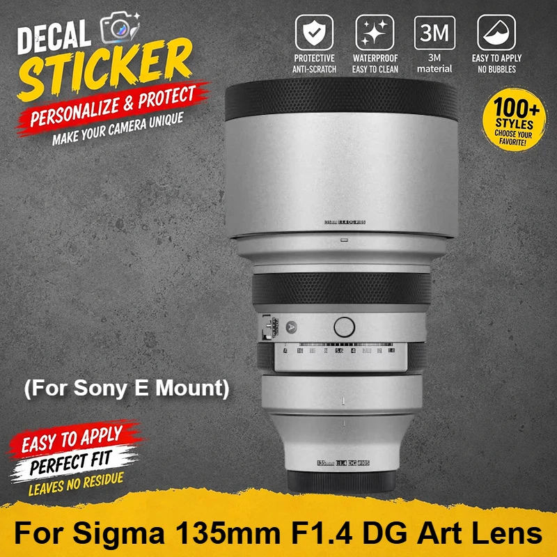 For Sigma 135mm F1.4 DG Art For Sony E Mount Lens Sticker Vinyl Wrap Film 135F1.4 DG Lens Body Protective Sticker Protector Coat