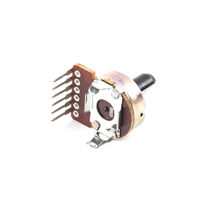 Wholesale 2Pcs Type 161 Semi-circular Shaft 50K B503 Potentiometer 6pin Power Amplifier Tuning Potentiometer Switch