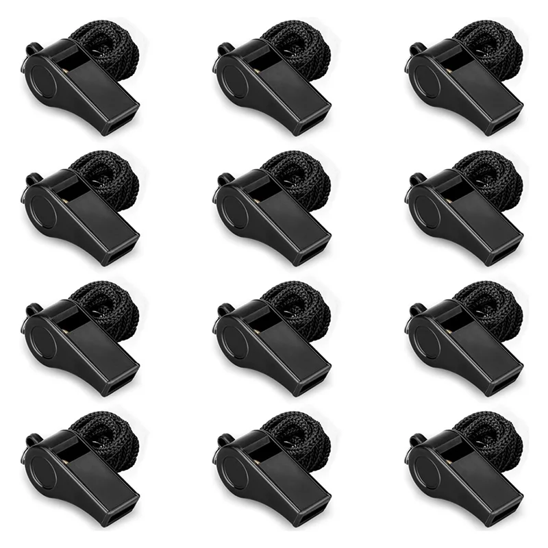 

X08A 12PCS Sports Whistles With Lanyard, For Coaches, Referees, Officials Loud Crisp Sound Whistle