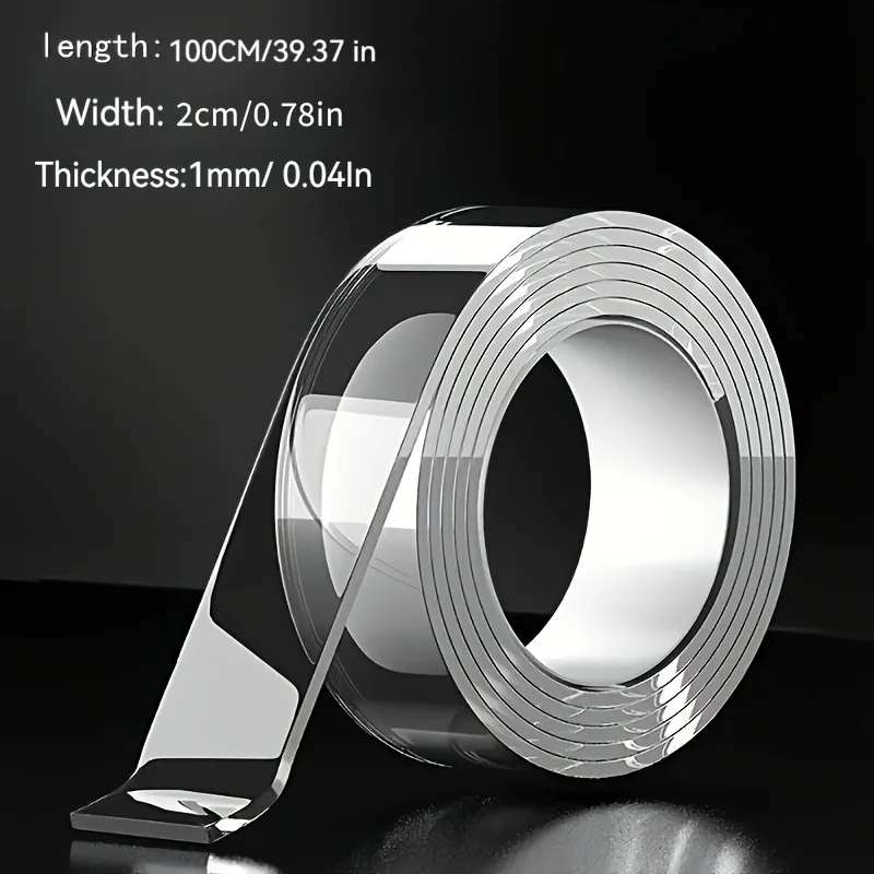 Super Strong Adhesive Power, Powerful Double-Sided Nano Tape——Strong Adhesive, Reusable, Suitable for Handicrafts, Christmas Dec