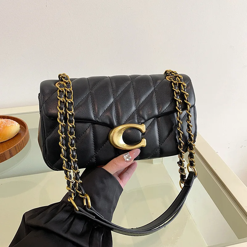 

Luxury Fashion Women's Chain Handbag PU Leather Girls Shoulder Messenger Bag Brand lightweight Commuting Bag Tassel Square Bag