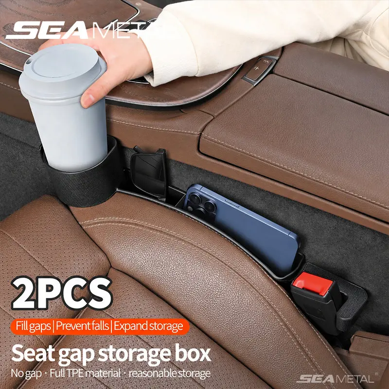 SEAMETAL 1 par de Suportes para Copos e Organizador Universal para Carro com Compartimento para Cabo de Carregador de Celular e Suporte para Cartões e