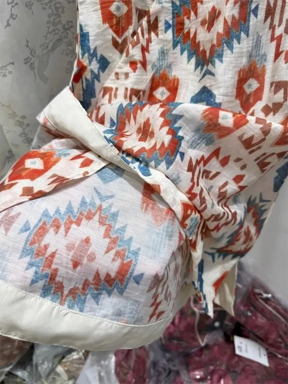 Neue Chinesische Sle Buttonl Svel Weste irt frauen Sommer Faion Retro Druck Baumwolle Top Lose Fit Casual Wear