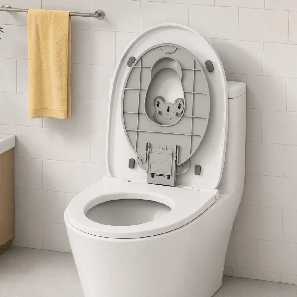 Universal Folding Potty Seat Adjustable Suction Cup Fixation Portable Toilet Seat Cute Waterproof Toilet Seat Cushion Ring