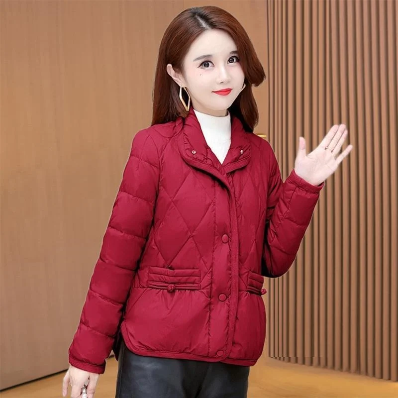 Down Cotton Jacket Women 2024 New Winter Clothing, Explosive Style High-end Luxury Brand, Short Lightweight Design Warm Cardigan