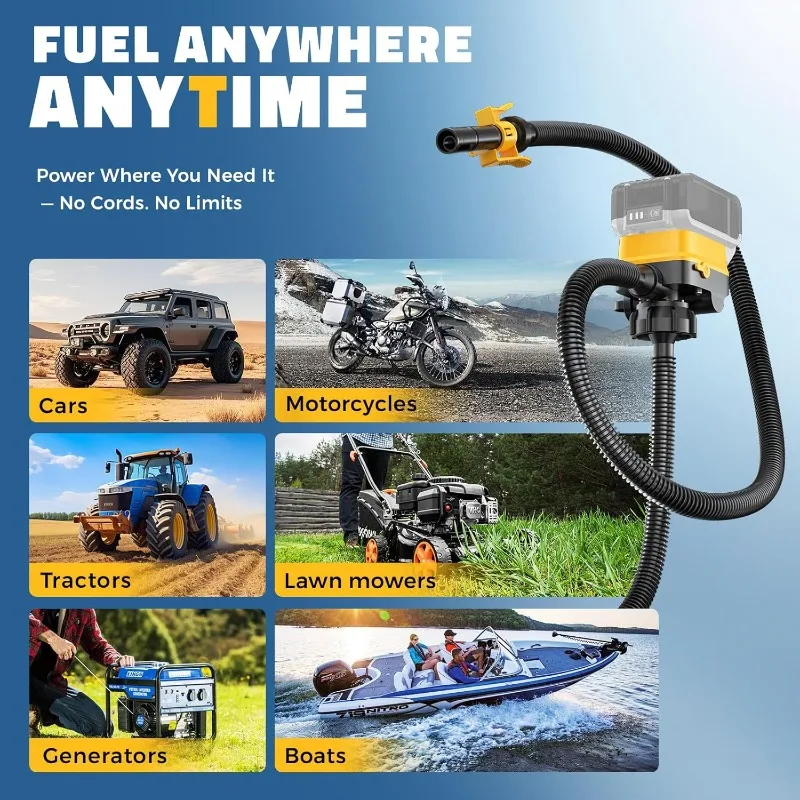 3.2 gallons per minute portable fuel pump, compatible with Other batteries