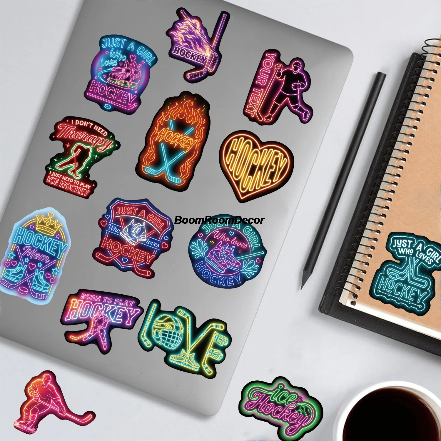 50PCS Sticker Curling Neon Nostalgia Home Decoration Living Room Stationery Skateboard Art Picture Harajuku Landscape StickerS