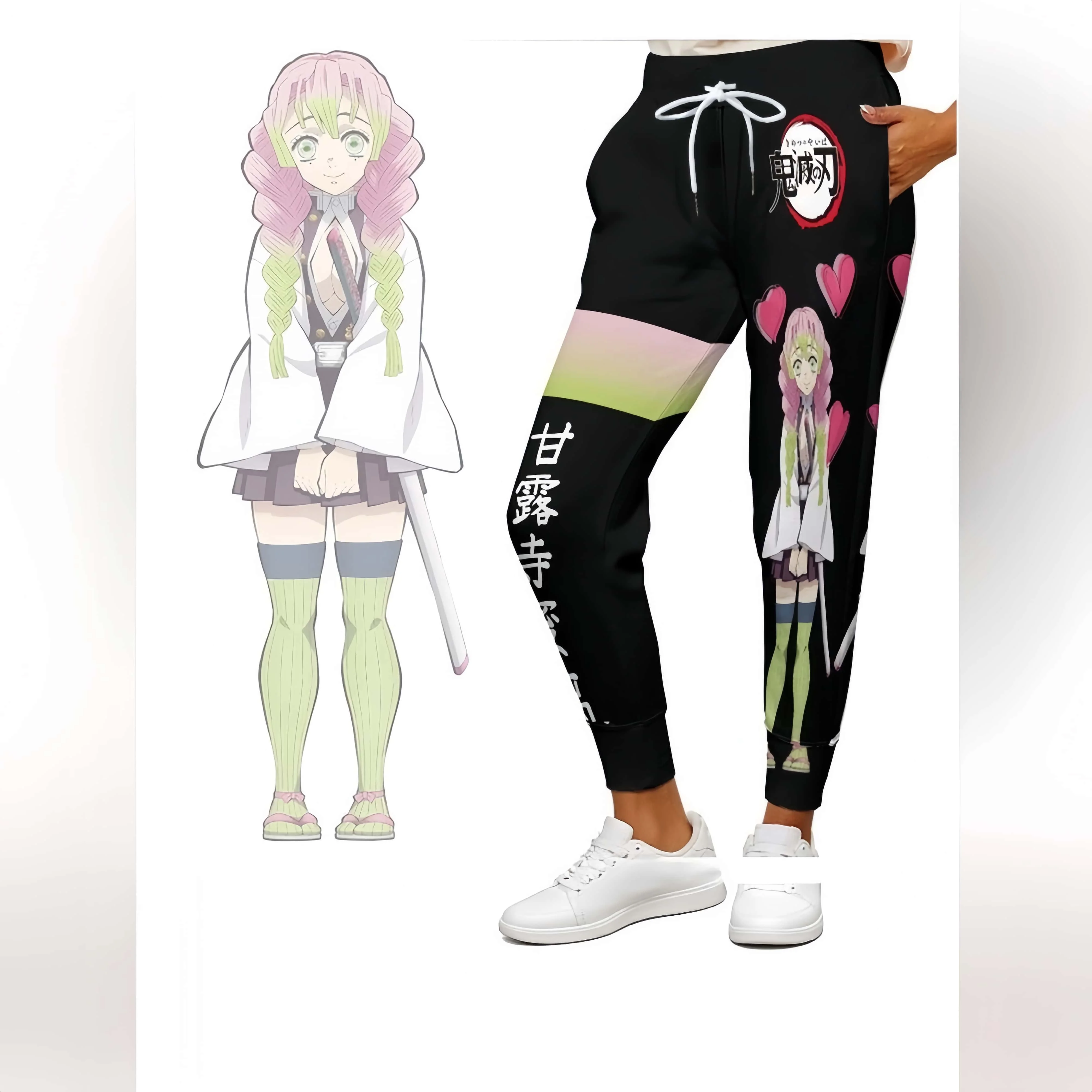 Ghost Killing Dagger Ganlu Temple Honey Glaze All over Printed Toe Guard Pants Loose Plus Size Couple anime Sweatpants