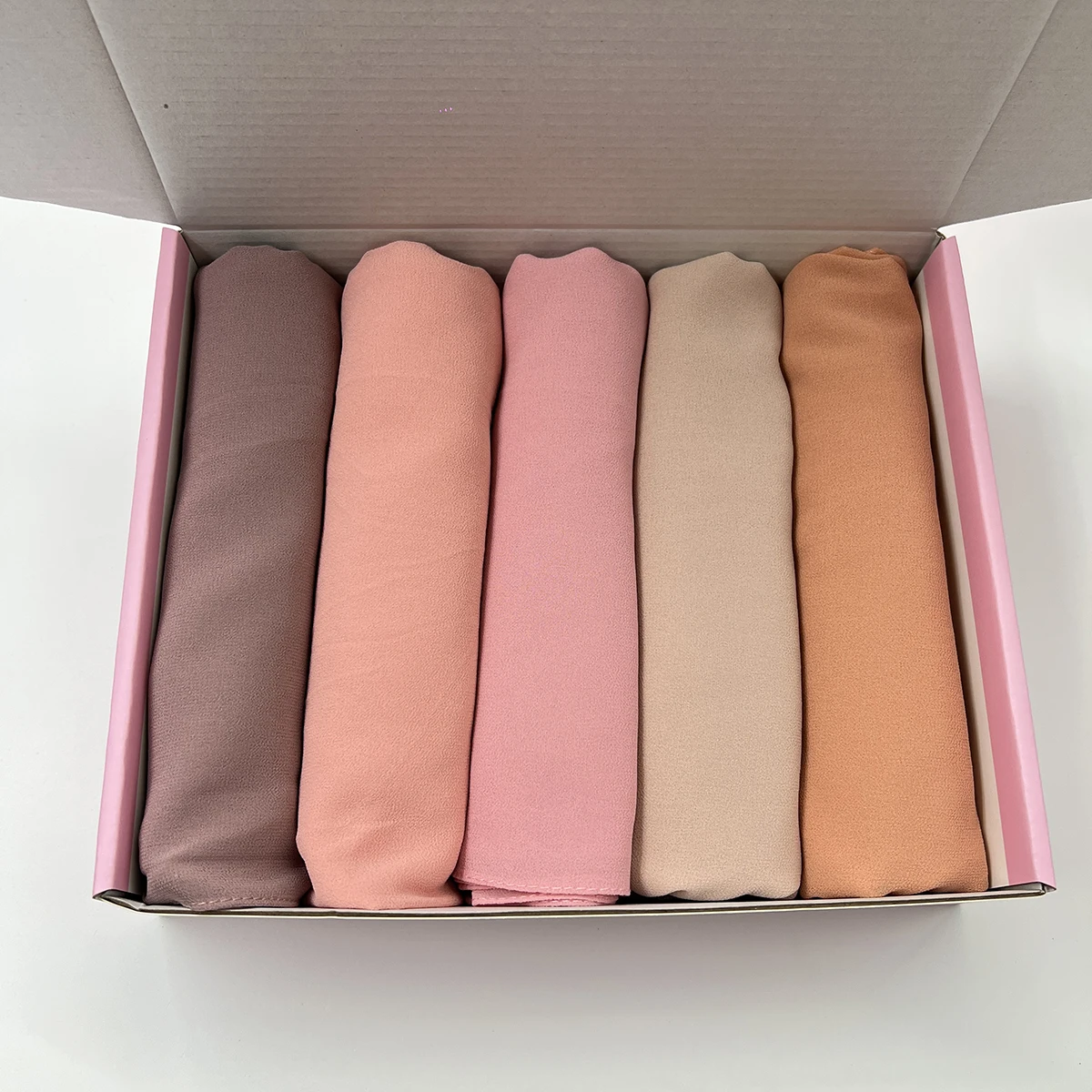 5 Teile/schachtel Plain Hijab Blase Chiffon Schal Frauen Einfarbig Muslimischen Schals Hijabs Stirnband Islamischen Kopftuch Foulard Femme – Detail 8