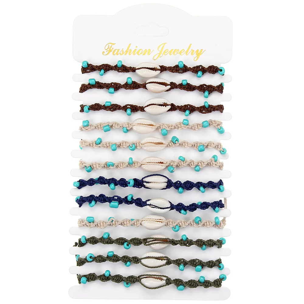 12Pcs/Lot Random Colorful Fruit Charm Clay Bracelet For Women Men Bohemian Summer Handmade Braided Rope Friendship Jewelry Gifts