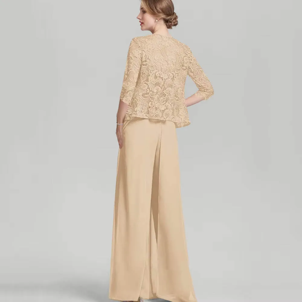 Customized Vintage Mother of Bride Dresses Jumpsuit Lace Bride Tank Formal Occasion Gown Applique Robes Wedding Party Dresses