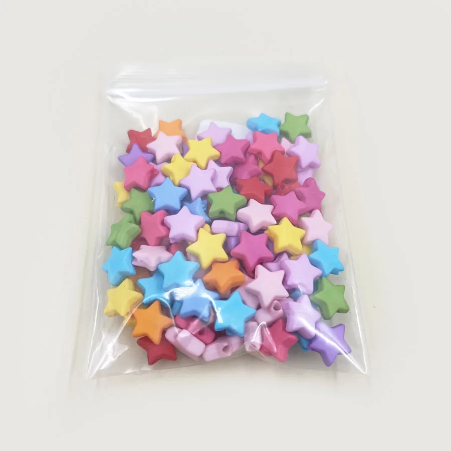 100PCS 9mm Loose Spacer Beads Jewelry Making Wholesale Star Shape  Acrylic DIY For Fashion Jewelry Accessories Candy Color