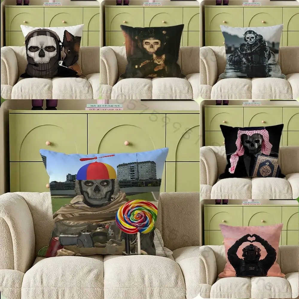Funny Duty COD Cartoon Print Throw Pillow Cover Square Cushion Case for Living Room Bedroom Decor