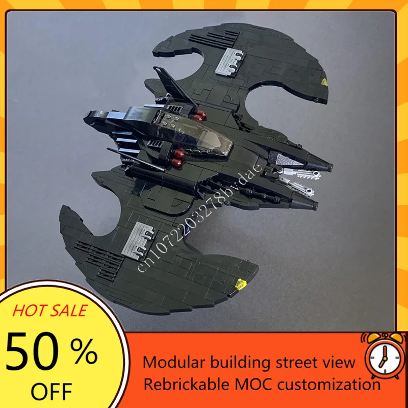 

712PCS MOC Custom Puzzle Batwing '89 Model DIY Assembled Aircraft Educational Creative Children Birthday Set Toys Xmas Gifts