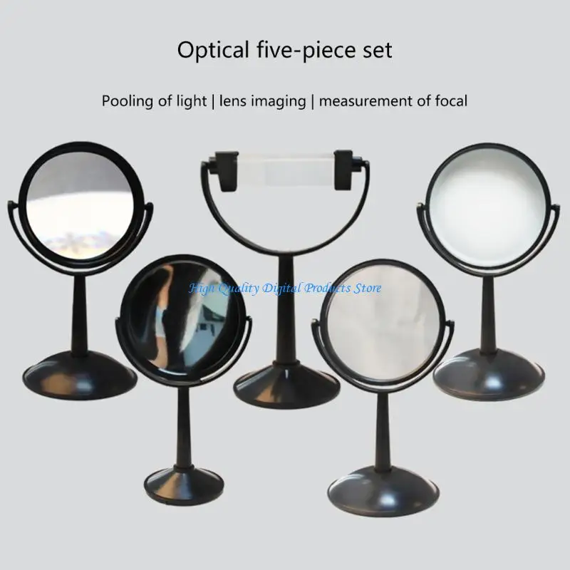 U2JE 1Pc Physical Optics Convex Lens, Concave Lens Triangular Prism Plane Mirror, Convex Mirror Concave Mirror Optical Lens