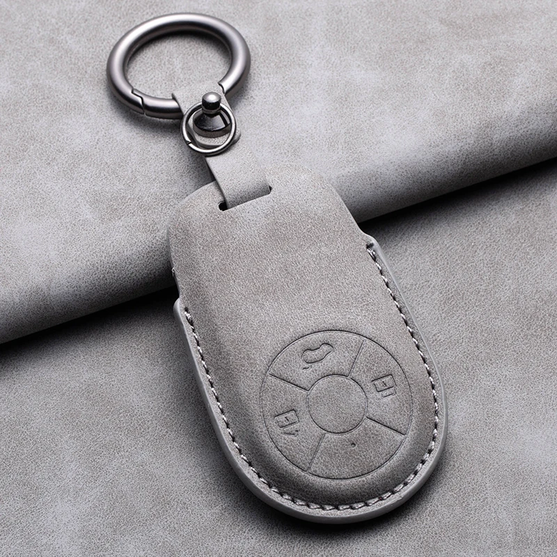 

Leather Car Key Case Cover Shell For GWM HAVAL H6 M6 ORA Good Cat White Cat IQ Key Holder Shell Keychain Protection Accessories