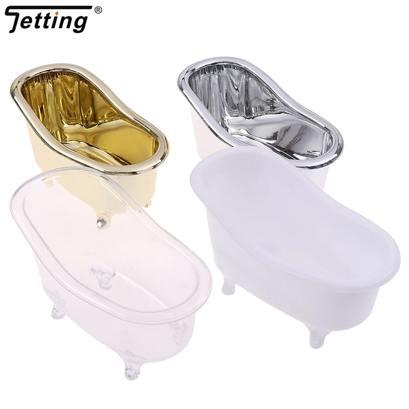 1Pcs Mini Makeup Bathtub Soap Jewelry Storage Box Nail Casket Desktop Cosmetic Sundries Case Holder Makeup Decorative Organizer