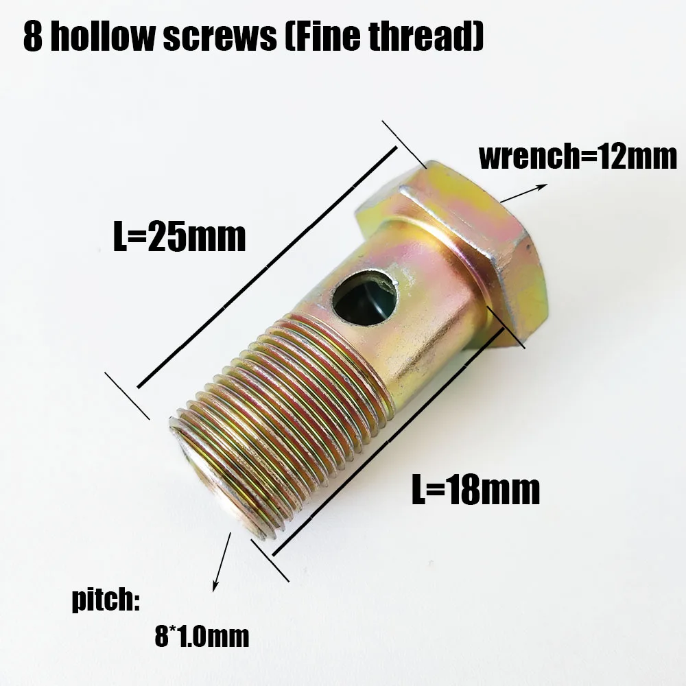 Straight Through Diesel Engine Bolt Two-hole Oil Pipe Double-hole Hinge Screw Oil Ball Head Motorcycle Refit Oil Cooler Fitting