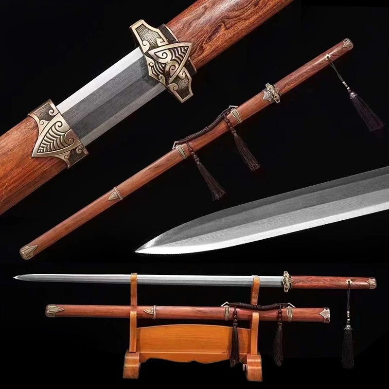 Chinese Sword,Chinese Jian, Folded Steel Real Sword,Festival Party Supplies,Room Decoration,Wall Ornament, Gift, Collection