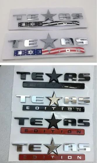 1X Neue TEXAS EDITION Buchstaben US Flagge Stil Aufkleber Auto 3D Schreiben Abzeichen Emblem Aufkleber Auto Teil Außen Dekoration logo stil