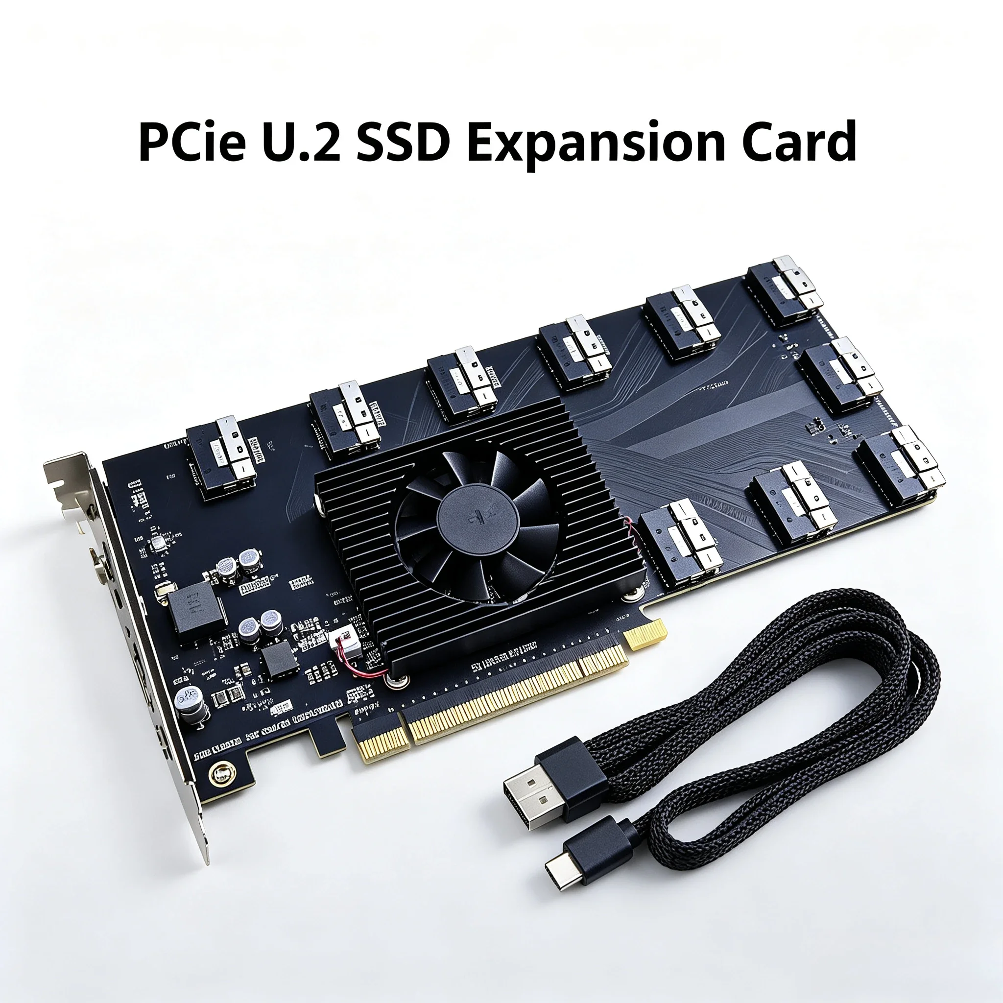 PLX88096 PCIe 4.0 Expansion Card 10-Port SFF-8654 SlimSAS Bifurcation Card No Driver Required