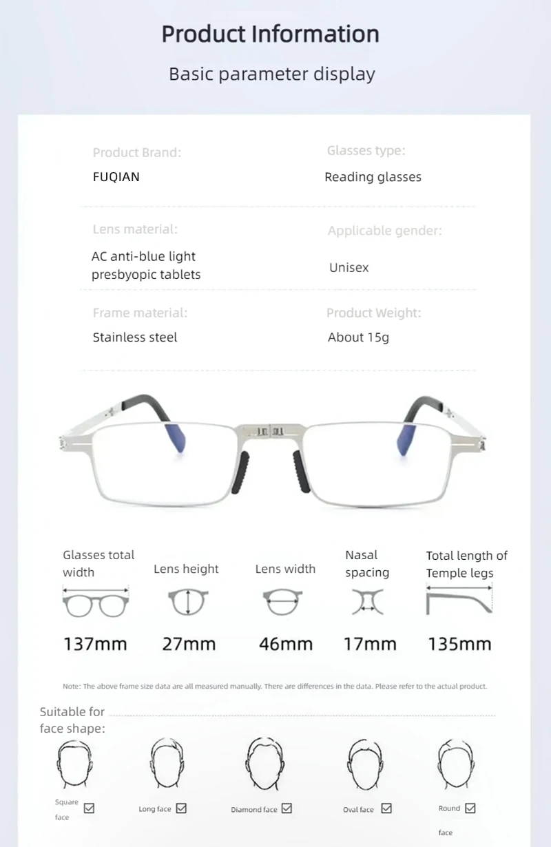 Mode Klapp Edelstahl Lesebrille Kompakte Tragbare Feuerzeug Fall Presbyopie Brille Business Hyperopie Brille – Detail 12