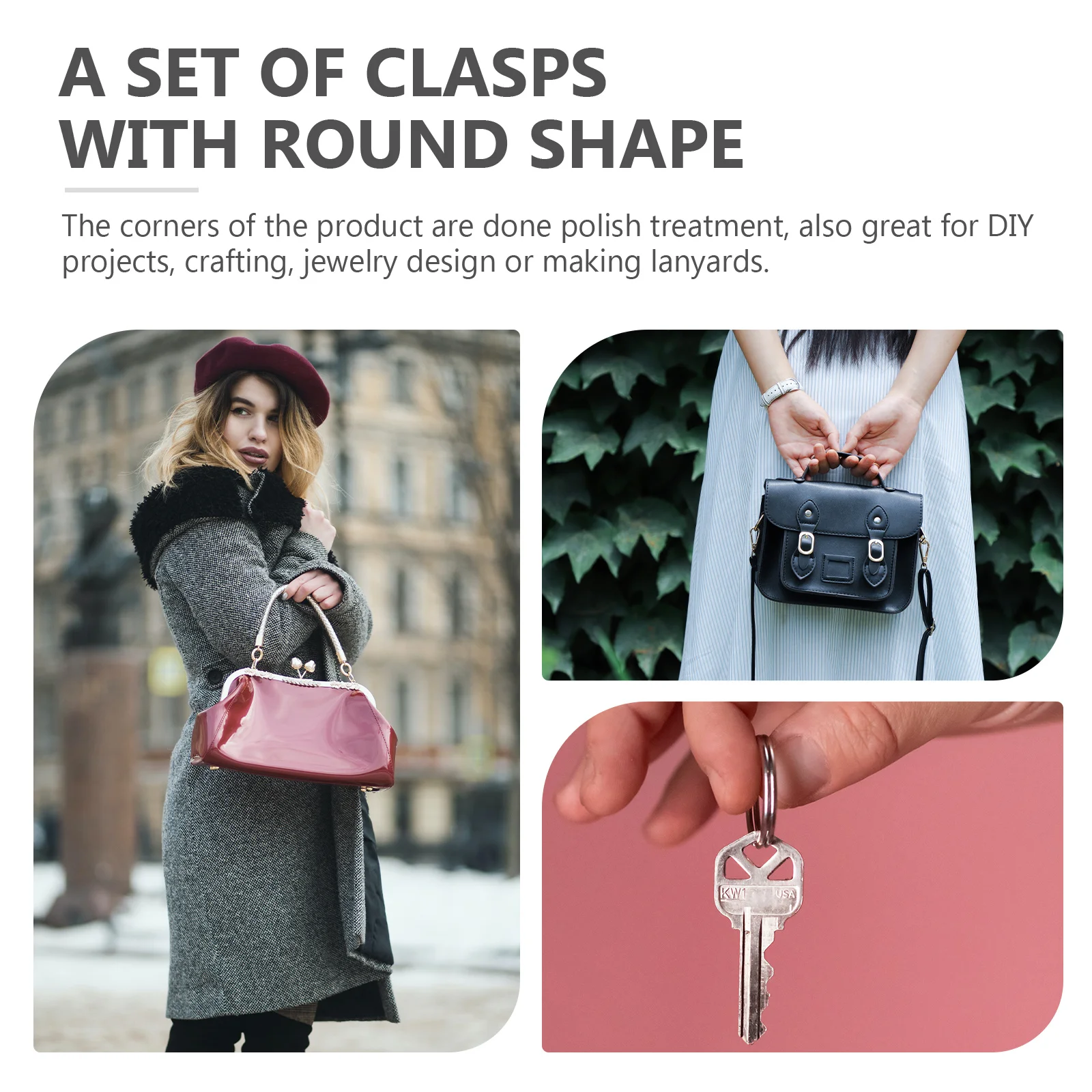 

40pcs Solid O-Ring Heavy Duty Buckles Polished Corners Rustproof For Diy Keychain Lanyard Camping Multifunctional Connectors