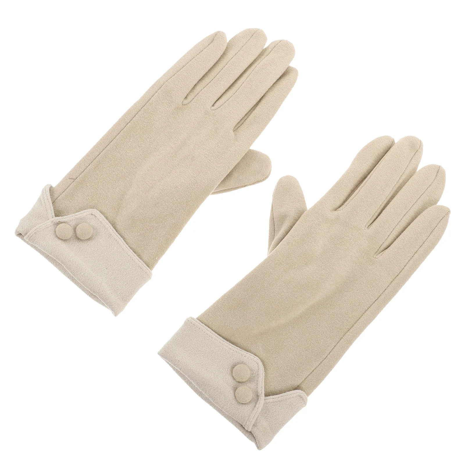 

1 пара теплых перчаток с сенсорным экраном для женщин, утолщенные короткие перчатки из ткани, уличные походные теплые варежки для бега, женские варежки