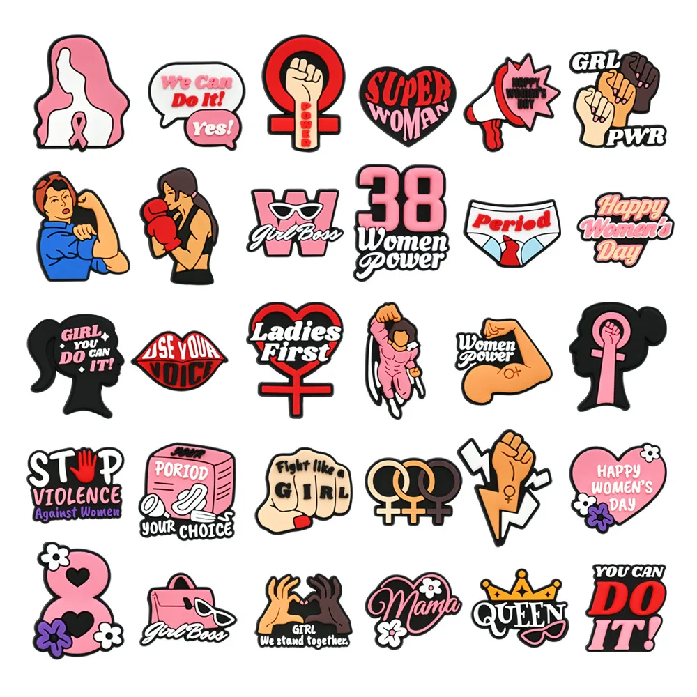 38 festival pink woman shoe buckle charms accessories decorations for sandals sneaker clog wristbands bracelets kids gift