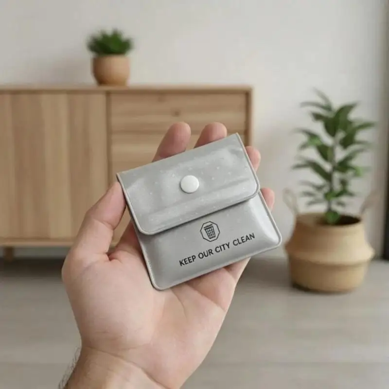 ★Portable Pocket Ashtray Pouch Waterproof Reusable Design And Snap Button Closure Perfect For Outdoor Travel Hiking Daily