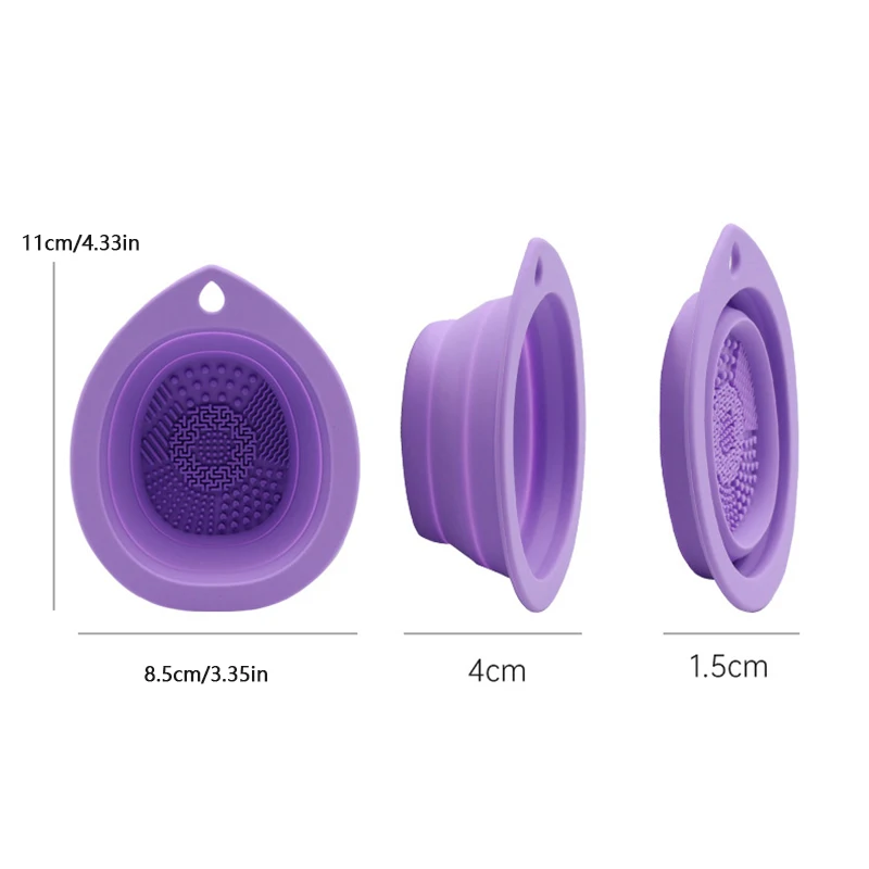 Boîte à récurer en silicone pour le nettoyage des pinceaux de maquillage, bol à poudre pliable, brosses à fard à barrage, polymères souples, outils