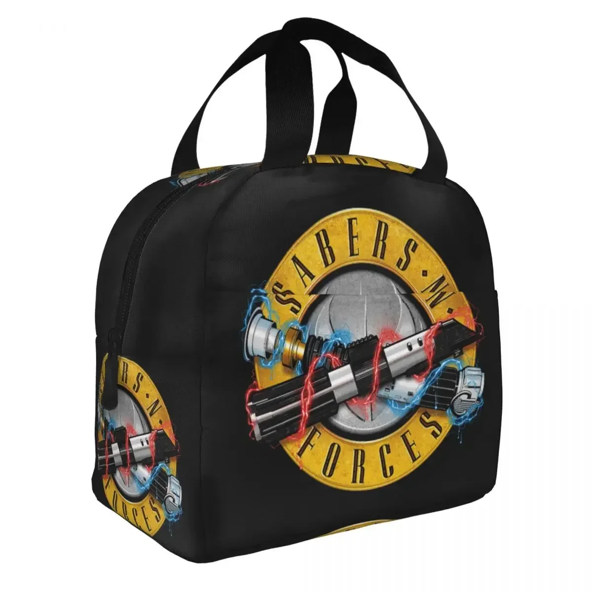 Guns N Roses Lightsaber Merch Bolsa de almuerzo portátil con aislamiento de lona Bolsa térmica para comida Picnic Fiambrera