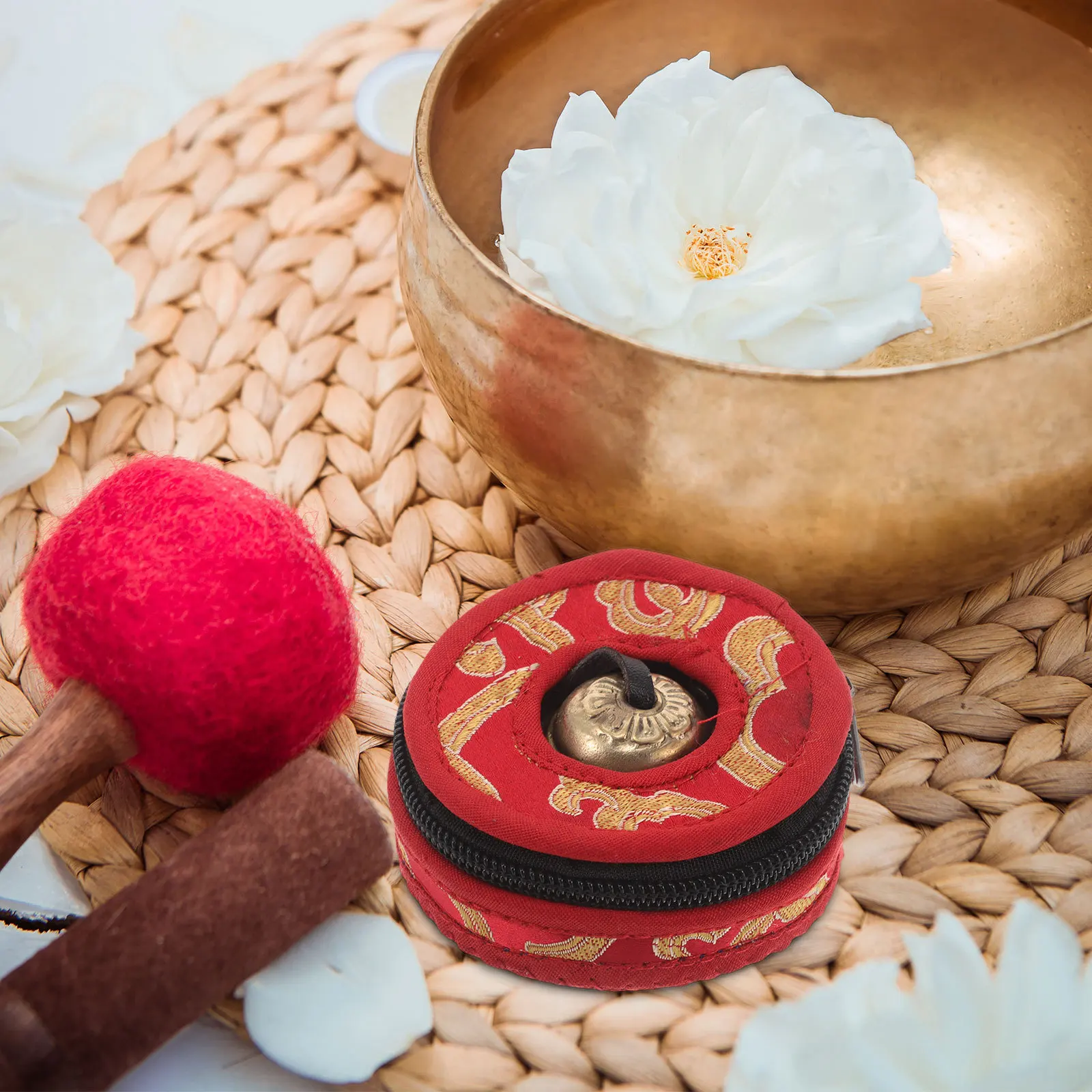 1 زوج النيبالية Tingsha أجراس النحاس الصنج لليوجا التأمل الرنين قرع أداة يده إصبع جرس مجموعة